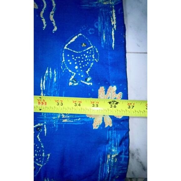 Hawaiian Mumu Dress Beach Y2K Large Womens Fish Sequin Tropical Coastal - Picture 12 of 14